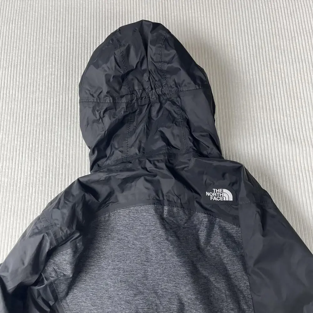 The North Face Jacket Girls XL 18 Gray Hooded Full Zip Waterproof Rain Coat
